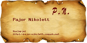 Pajor Nikolett névjegykártya
